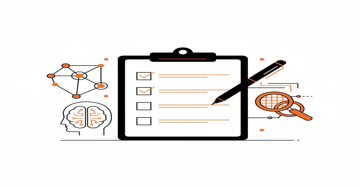 A professional illustration of an AEO checklist being checked off with orange accents.