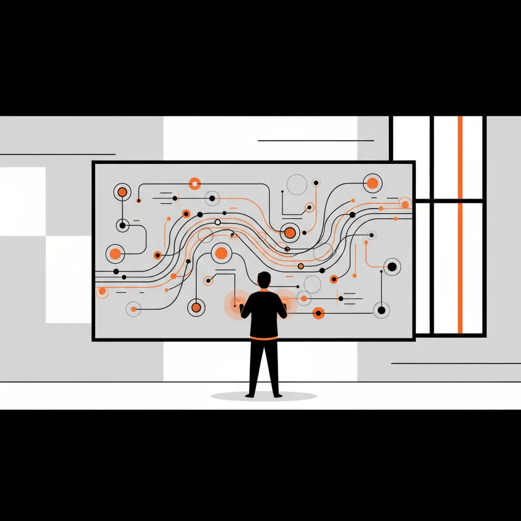 A professional illustration of a digital strategy map for Answer Engine Optimization.