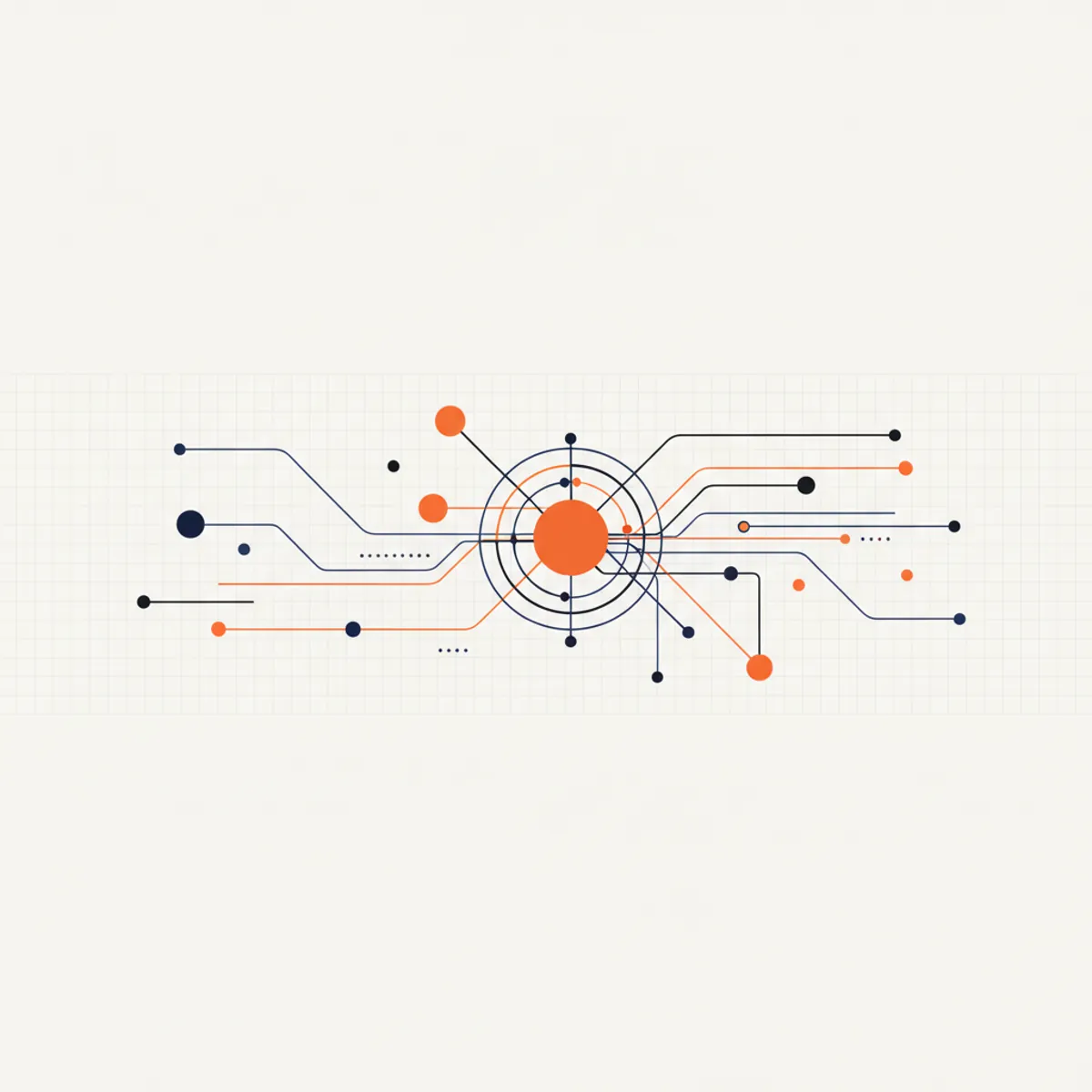 Conceptual representation of AI search engine optimization with nodes connecting data points