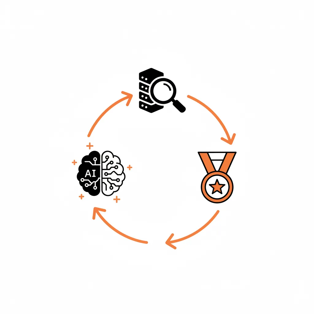 A flowchart showing the process of AI Answer Engine Optimization from data input to AI citation.