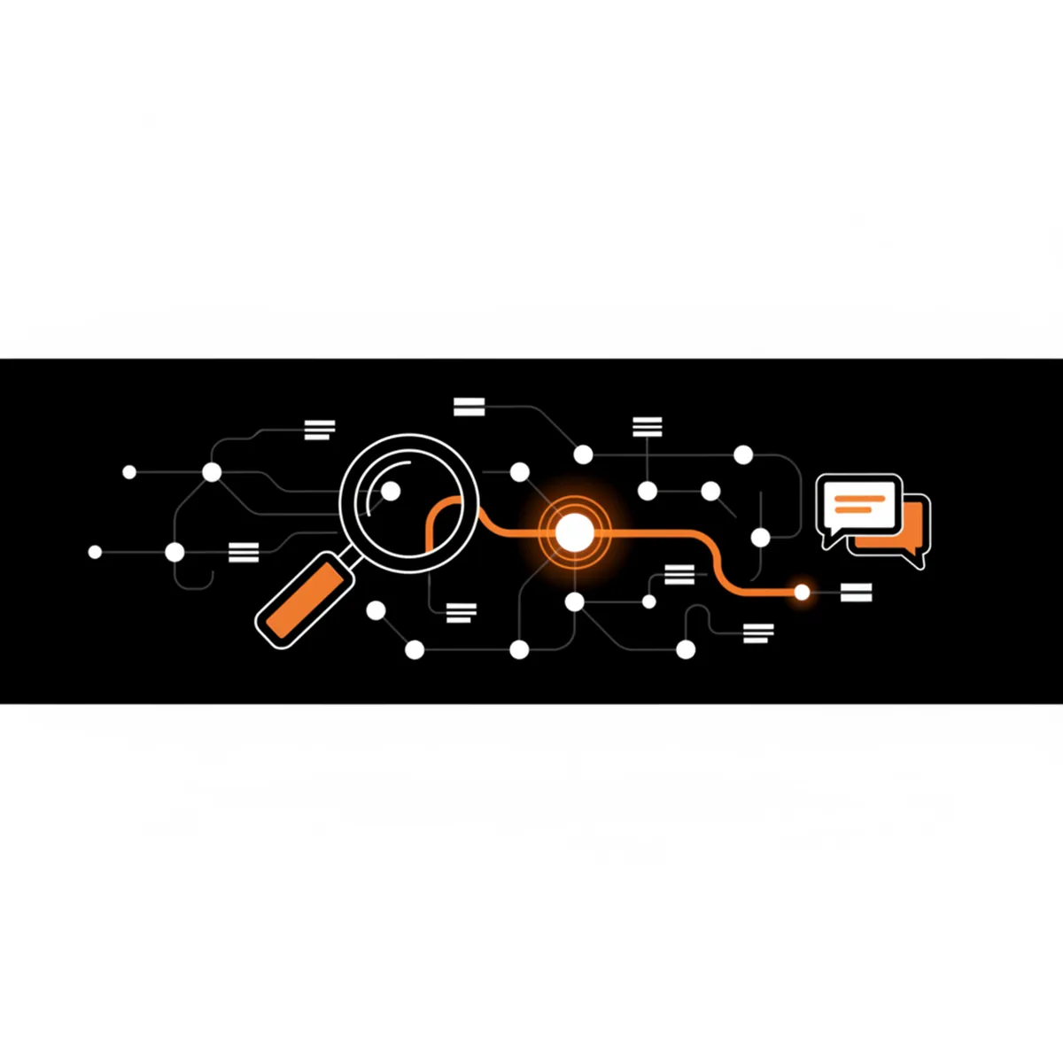 A professional illustration representing the process of AI search optimization and data retrieval.