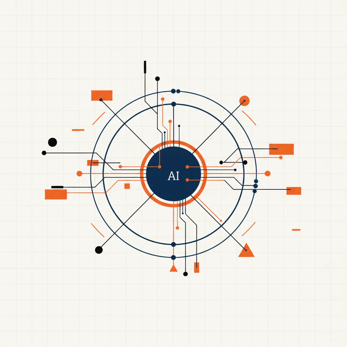 A conceptual digital interface showing an AI synthesizing various data points into a single cohesive answer for a user query.