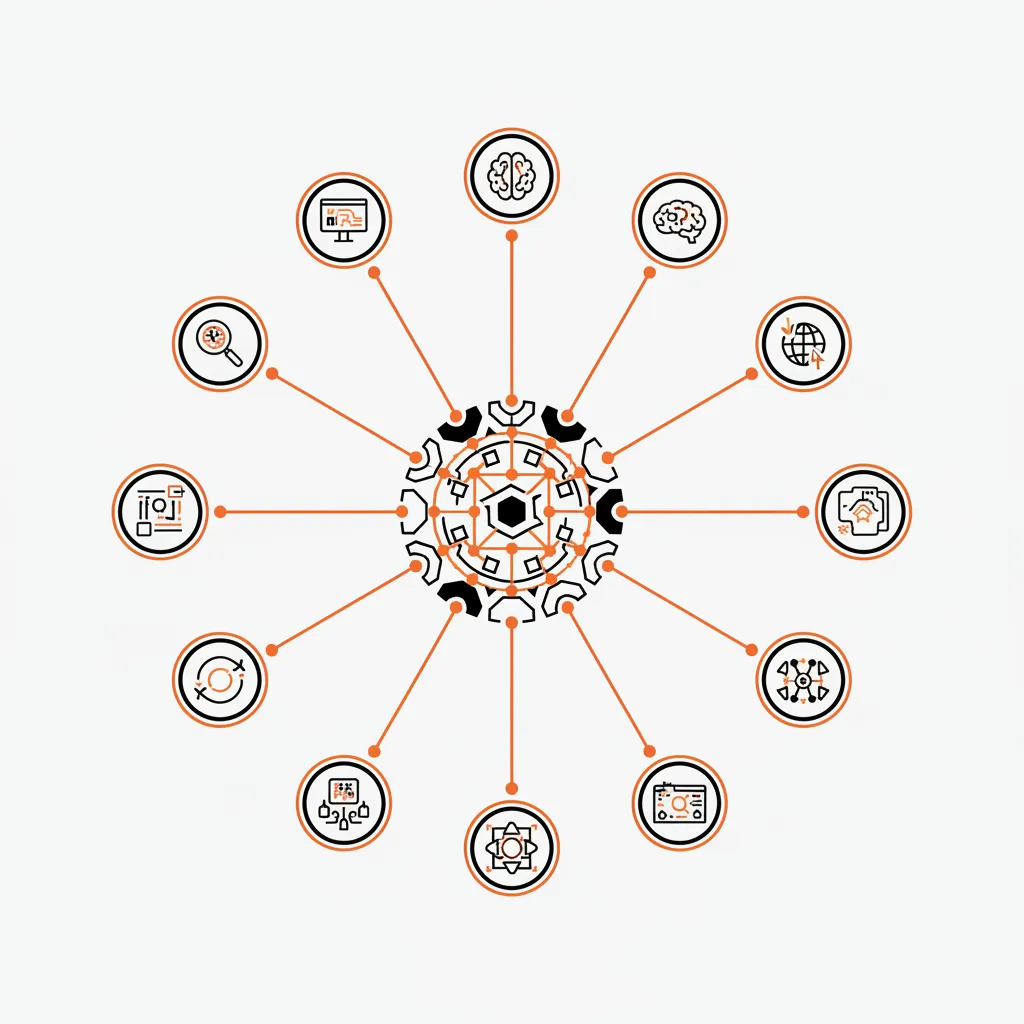 A diagram showing the flow of information from an enterprise knowledge graph to various answer engines like ChatGPT and Perplexity.