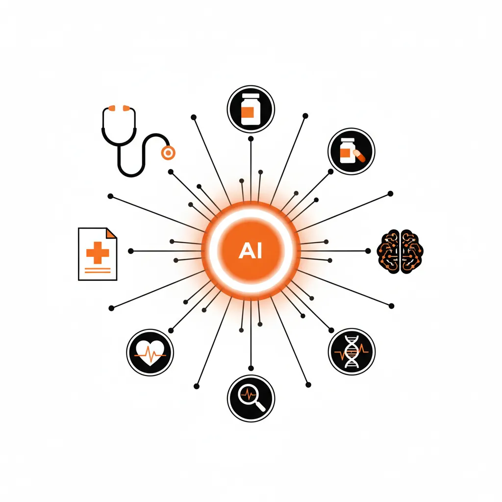 A diagram illustrating the flow of healthcare data into AI models for AEO.
