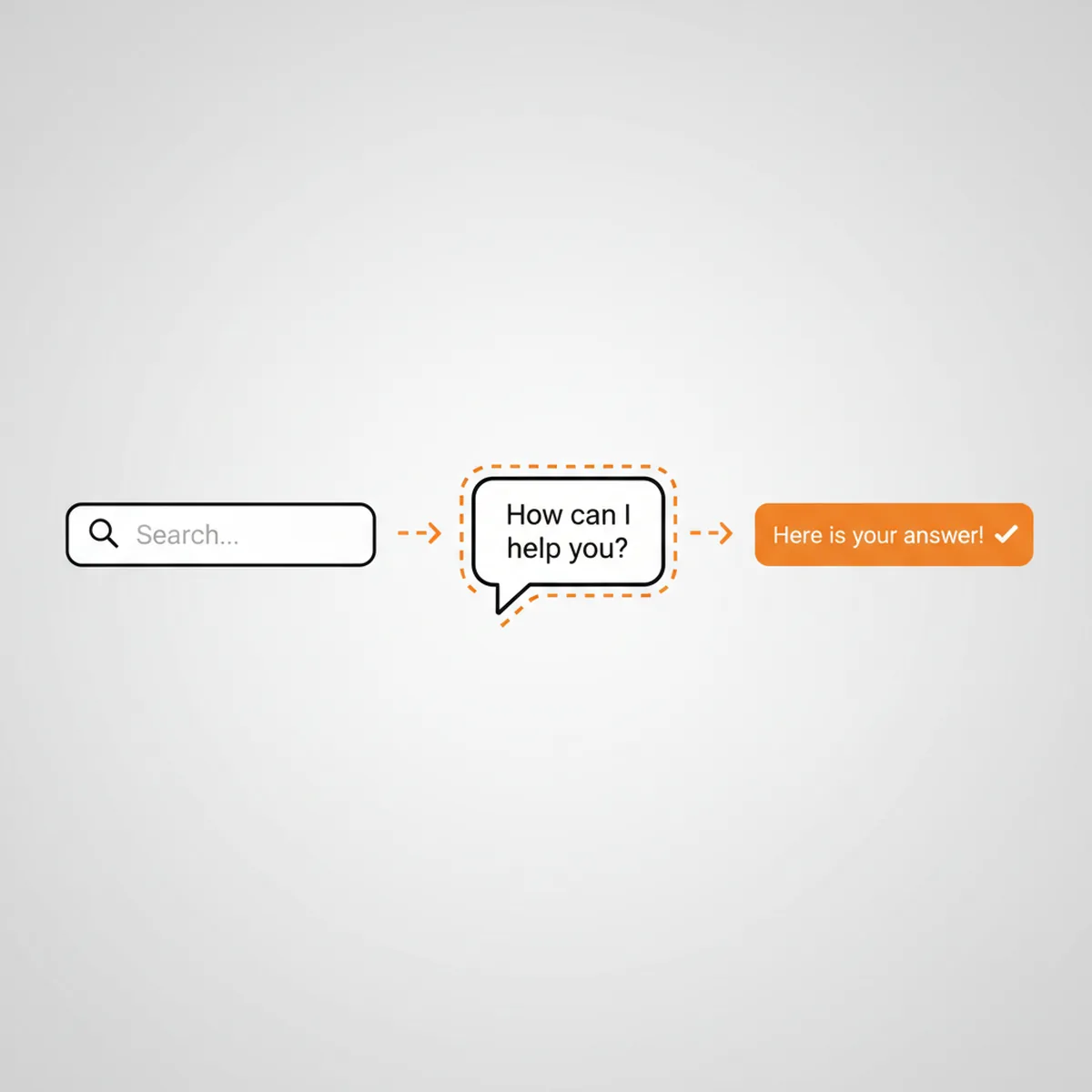 Illustration showing a user interacting with a digital AI brain that is retrieving information from a cloud of data.