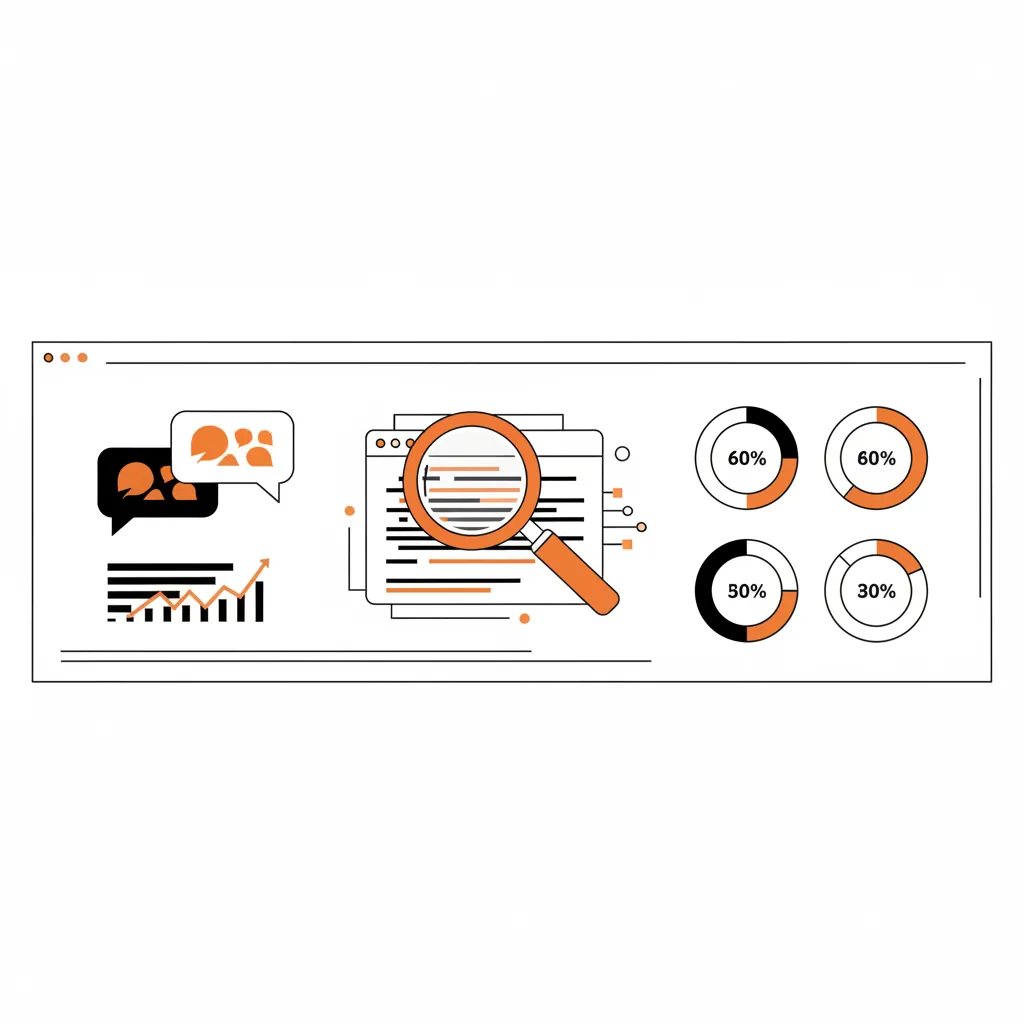 An illustration of a digital laboratory where content is being tested for AI answer engines.