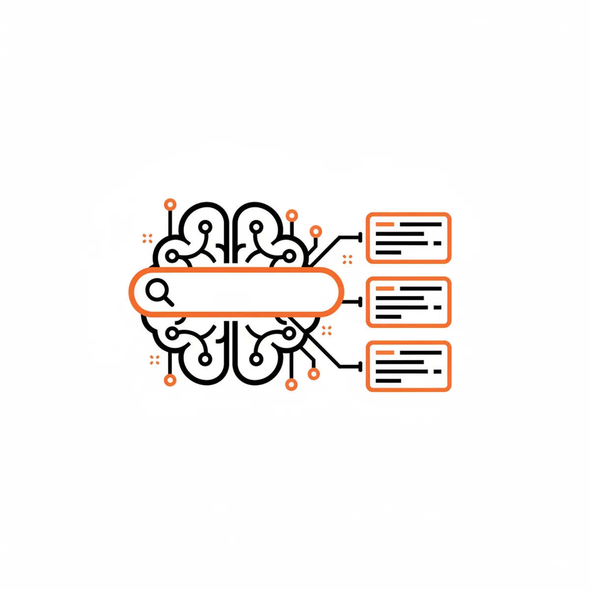 A modern illustration showing a digital interface where a search query is transformed into a structured AI answer with citations.