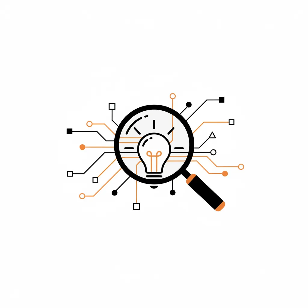 A minimalist illustration showing the intersection of human search queries and AI-generated answers.