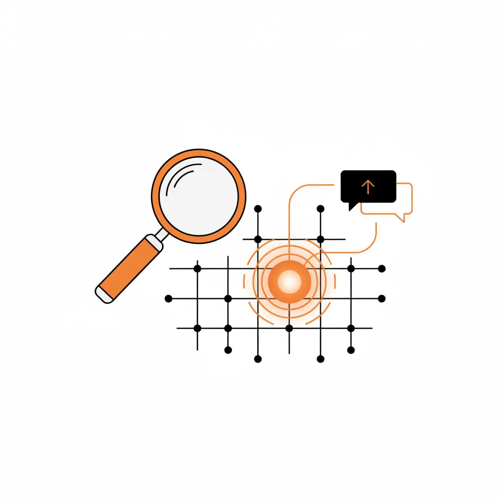 A professional minimalist illustration representing a retrieval system fetching data for an AI model.