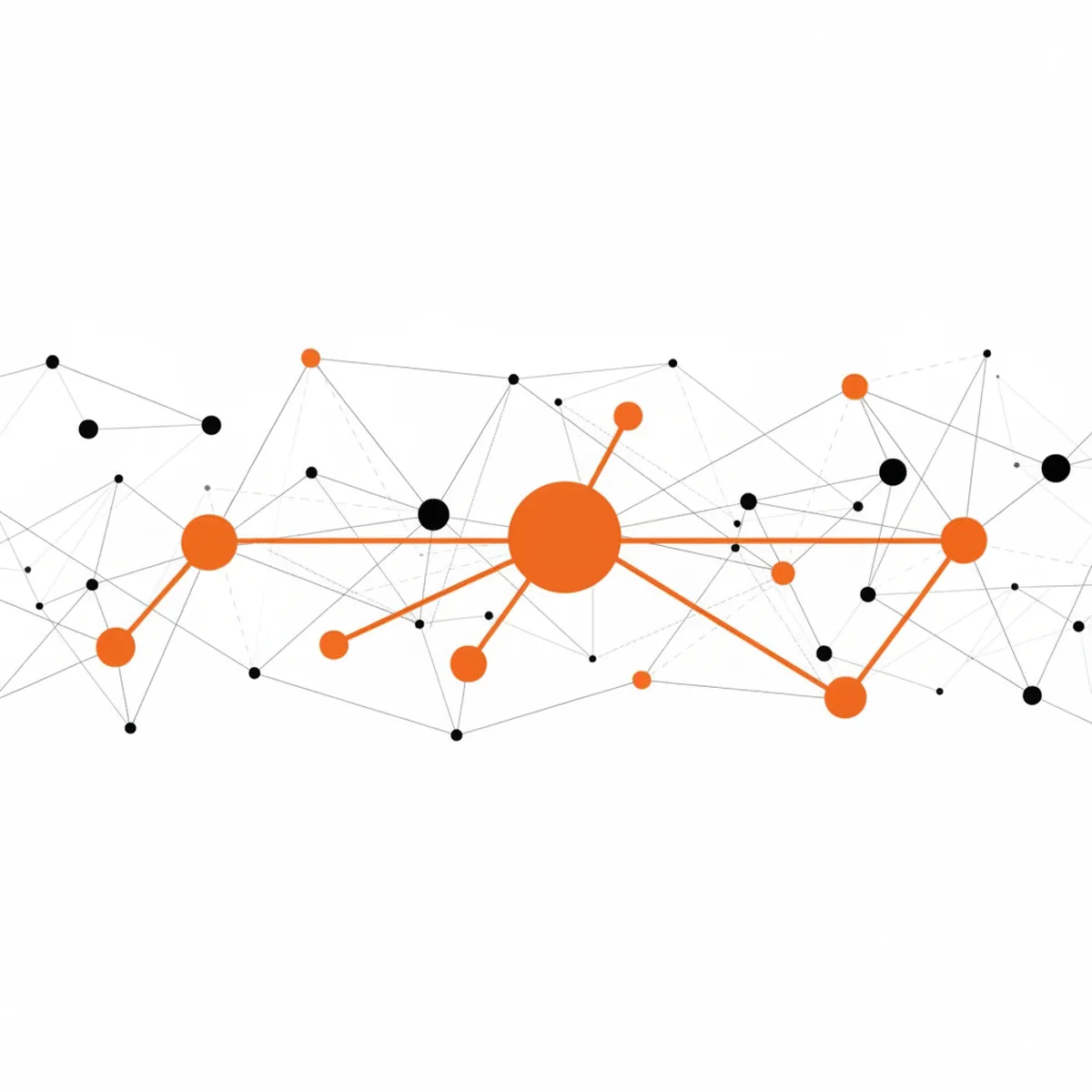 A professional illustration showing interconnected data nodes representing Schema markup and AI entities.