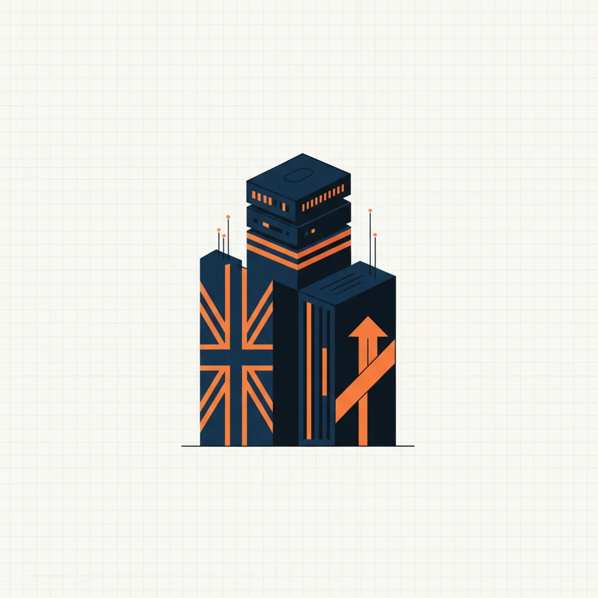 Modern office building in London symbolizing UK business technology and AEO services.