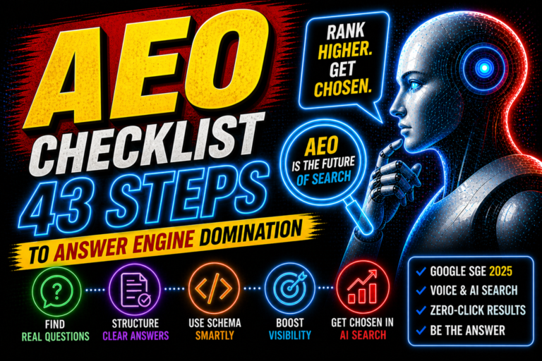 The Complete AEO Checklist 43 Steps to Answer Engine Optimization Success